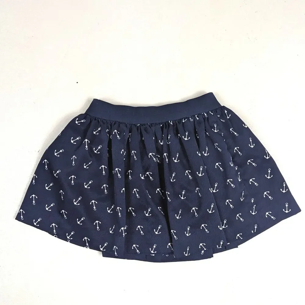 Ralph Lauren Skirt Girls Sz 2T Navy Nautical Anchor Flowy Mini
